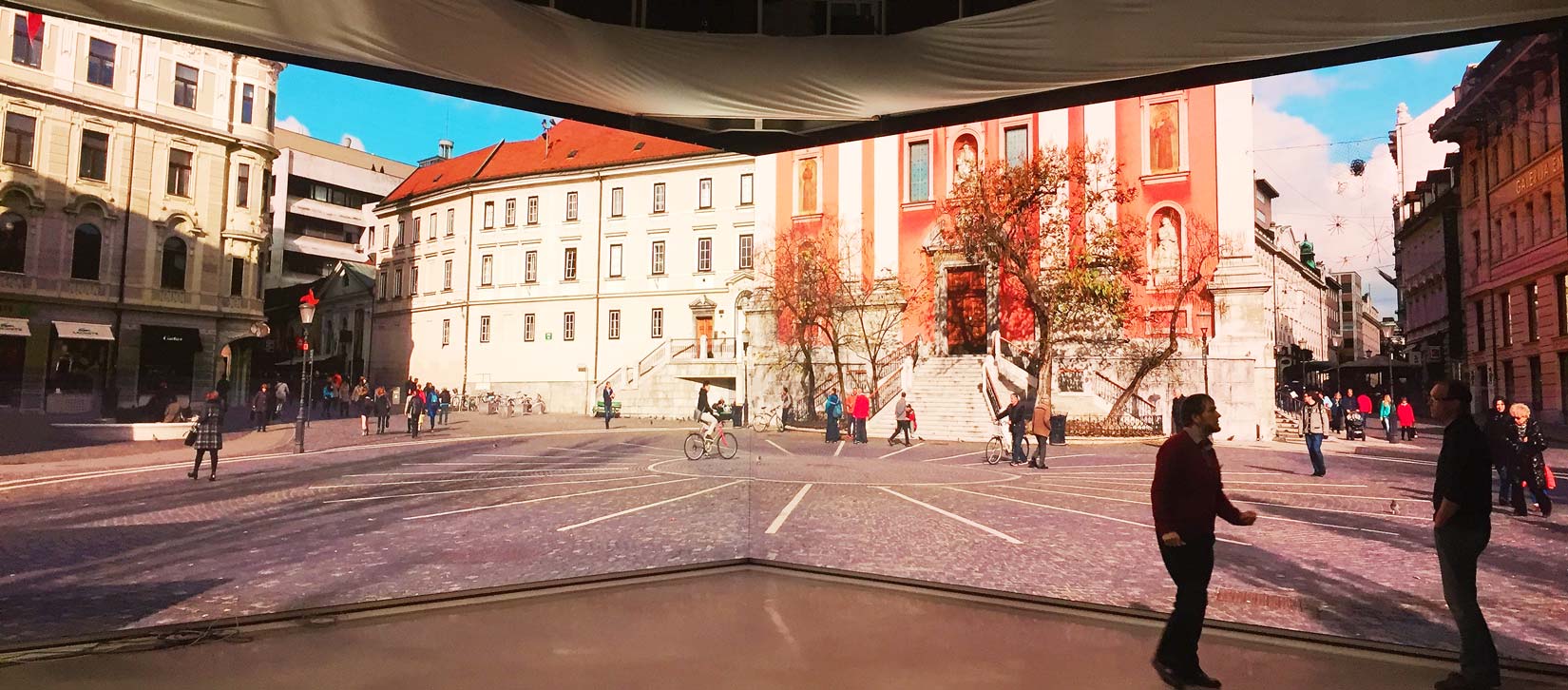 LED Video Wall Surrounding Two Walls