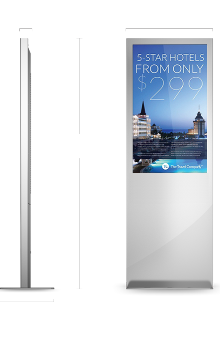Eflyn 42" Free Standing Kiosk Size Specifications