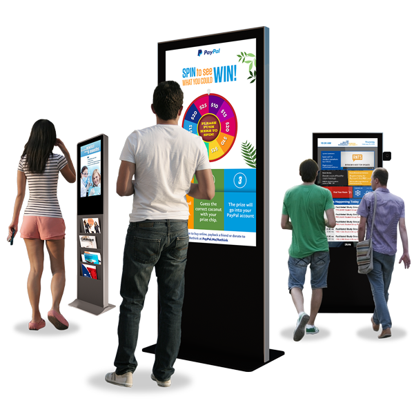 Eflyn Free Standing Kiosks being used by the public