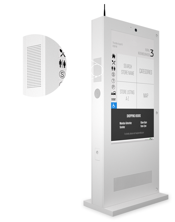 Eflyn Outdoor Digital Display Touch Screen Kiosk Closeup of Air Vents Image