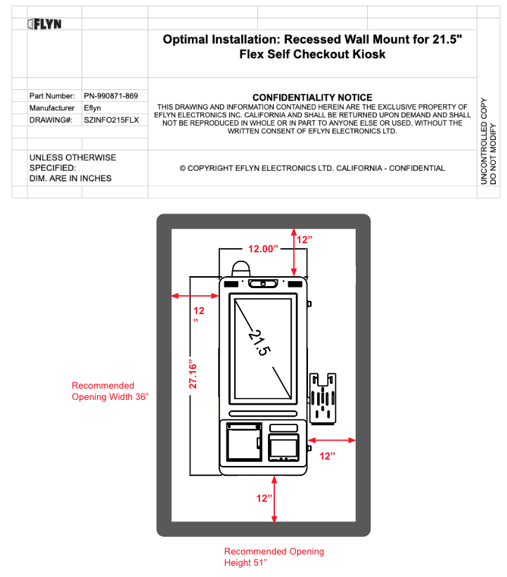 Recessed Wall Mount for Eflyn's 21.5